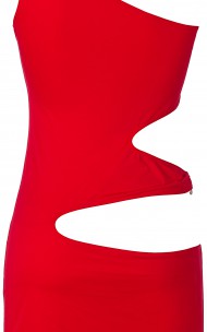 Axami - V-9249 röd klänning