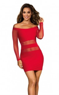 Axami - V-9299 röd klänning