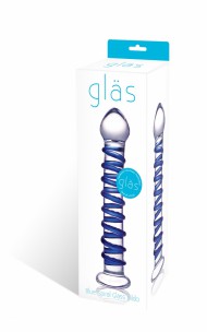 Glas - Blue Spiral Glass Dildo