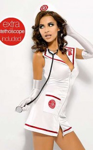 Obsessive - Sexig kostym Emergency dress + stetoskop / Sjuksköterska